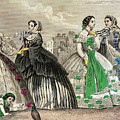 Women at a ball wearing Victorian era dresses #aYearForArt 